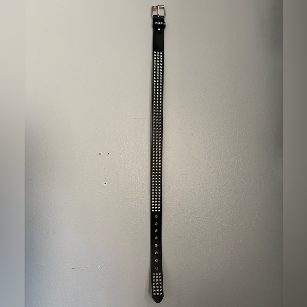 Black Studded Leather Belt